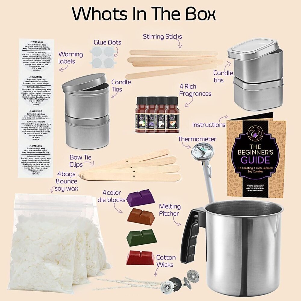CraftZee Candle Making Kit for Adults, Beginners - DIY Soy Candle Making Supplie - Picture 2 of 8